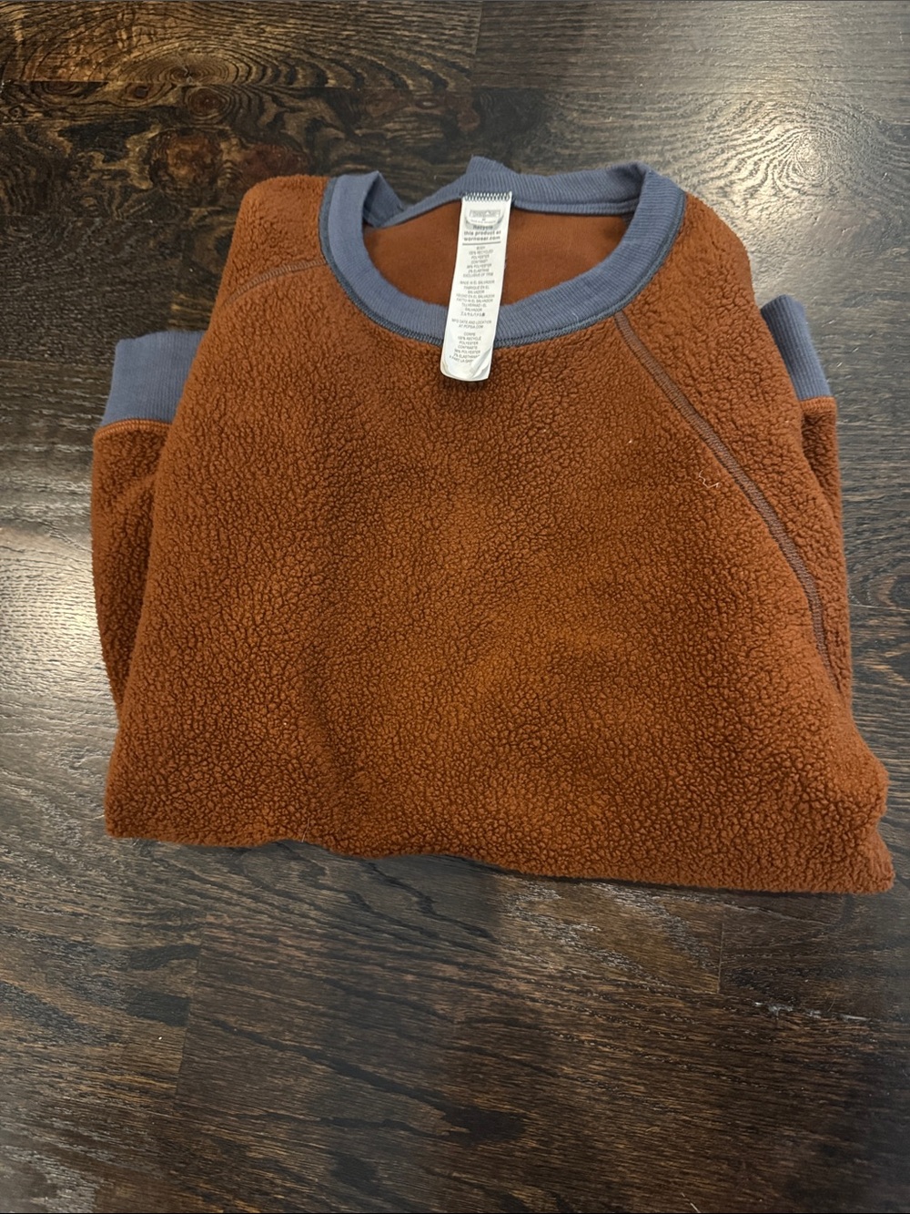 Patagonia Men's Rust Sherpa Crewneck with Slate Trim